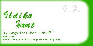 ildiko hant business card